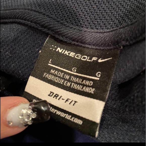 COPY - EUC ! NIKE Golf Dri-fit Large men’s navy short sleeve polo activewear at… - Picture 2 of 3
